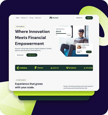 Fintech Landing Page UI Design Image